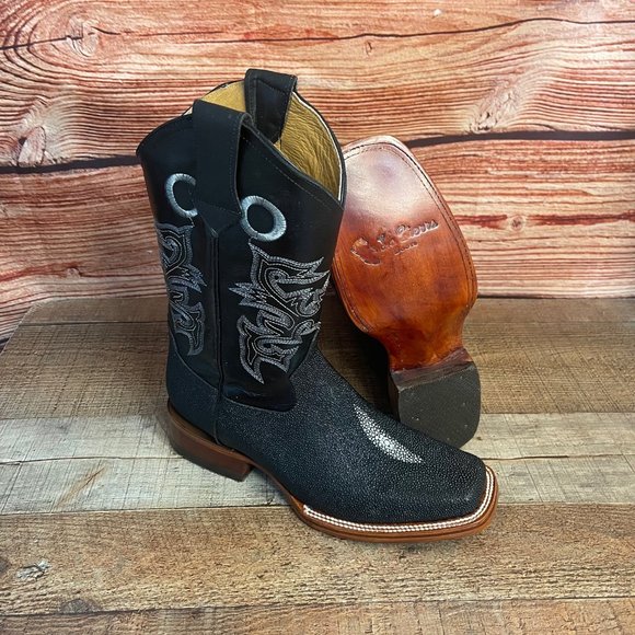 Men's Western Exotic Sting Ray Cowboy Square Toe Boots Botas Vaqueras Mantaraya - Picture 2 of 10